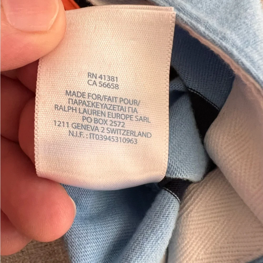 Ralph Lauren 2-pack Orange and Blue Striped Baby Rompers boys 6 and 18 months - Picture 10 of 12